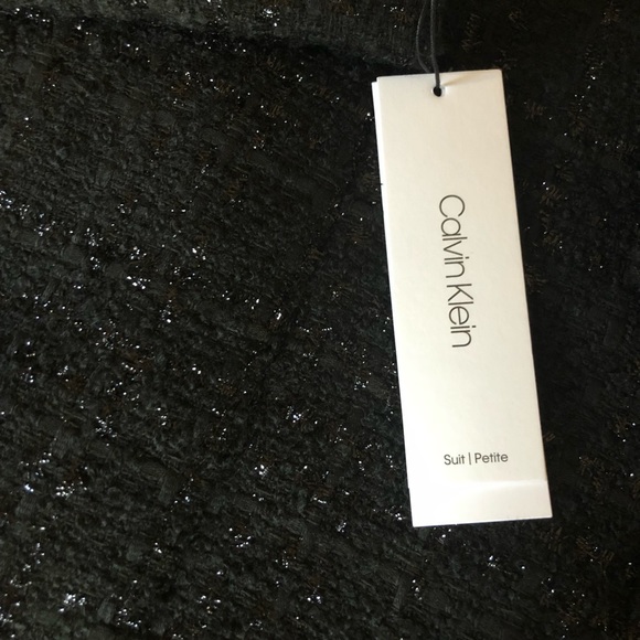 Calvin Klein Metallic Tweed Open Front Jacket NWT - Picture 8 of 8